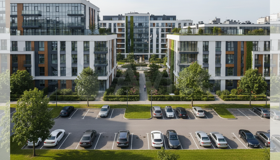 Парковочные места в многоэтажной застройке